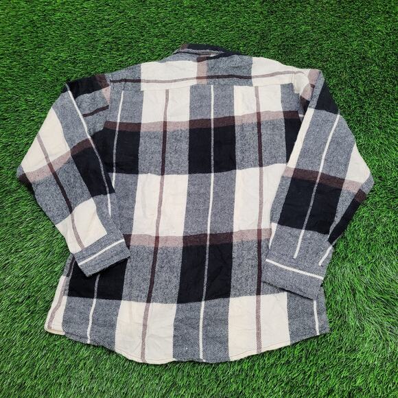 Vintage 90s Shadow Plaid Button Shirt Medium 21x28 - Picture 2 of 11